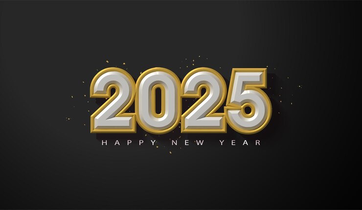Ilustración de fondo de feliz año nuevo 2025 Diseño de celebraciones 2025