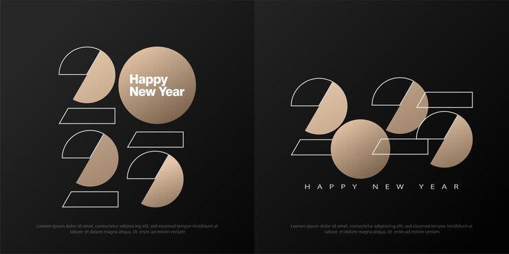 Ilustración de fondo de feliz año nuevo 2025 con un diseño único