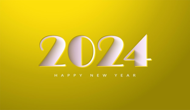 Ilustración de fondo de feliz año nuevo de lujo dorado 2024