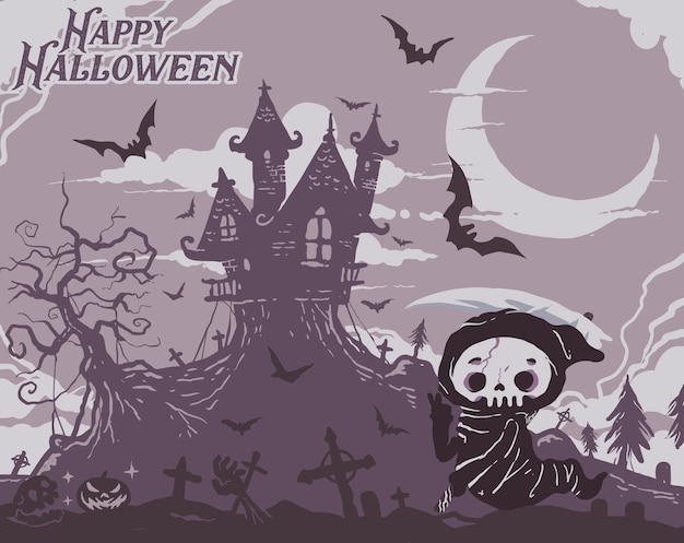 Ilustración de fondo fiesta de halloween