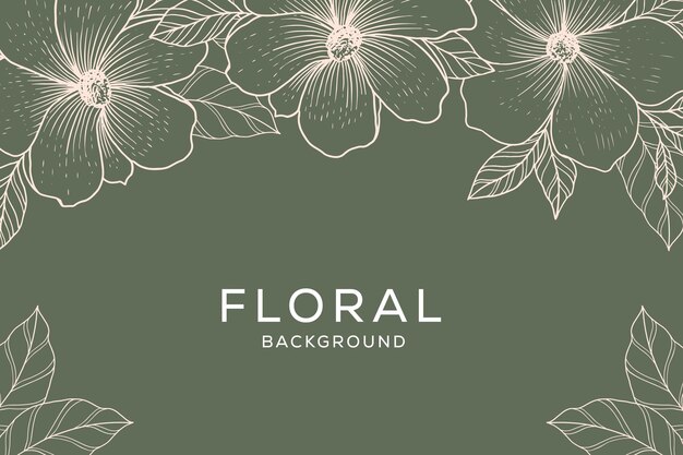 Ilustración de fondo floral dibujada a mano diseño vectorial