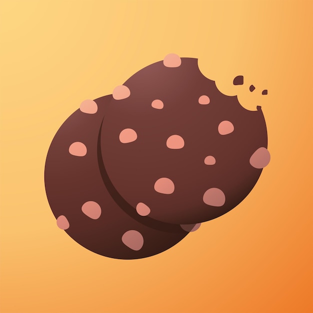 Vector ilustración de fondo de galletas de chocolate