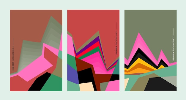 Ilustración de fondo geométrico abstracto colorido para cartel de verano