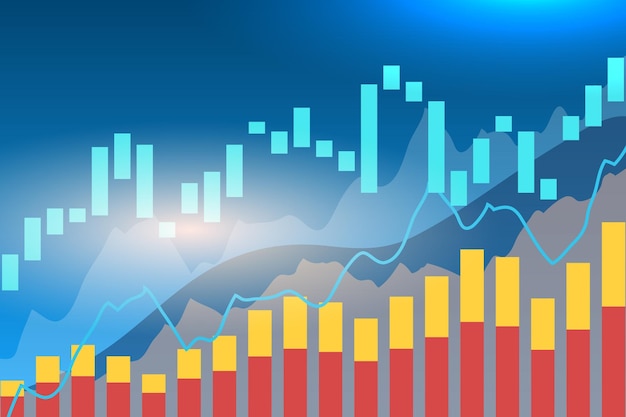 Ilustración de fondo del gráfico de técnicas financieras y de inversión