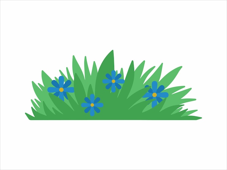 Vector ilustración de fondo de hierba con flores