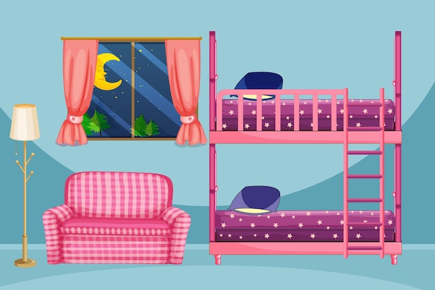 Ilustración de fondo interior de la habitación