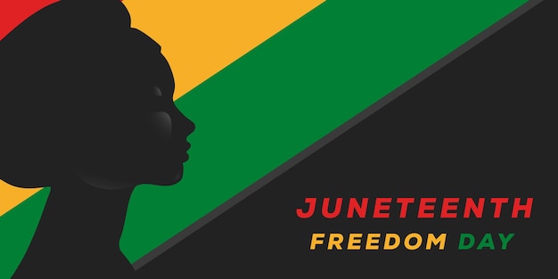 Ilustración de fondo de juneteenth con silueta de mujer africana