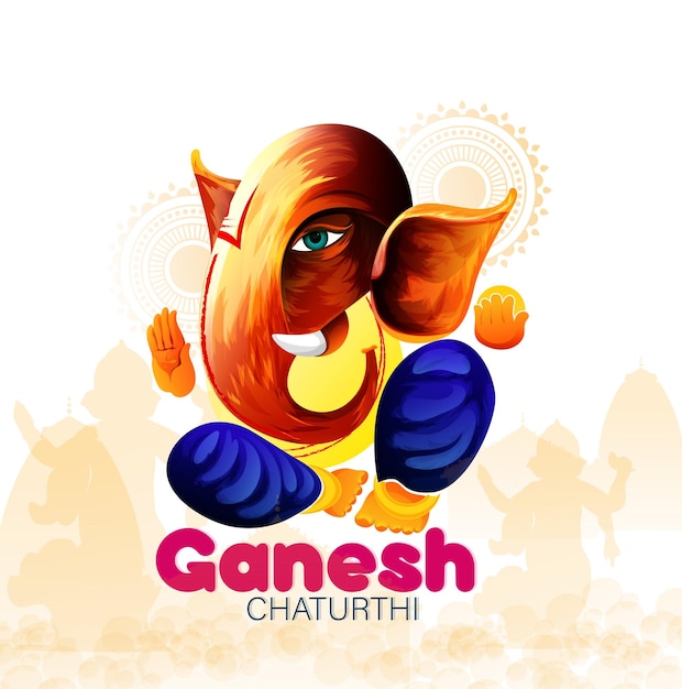 Vector ilustración del fondo de lord ganpati para el festival de ganesh chaturthi de la india