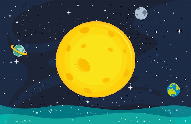 Ilustración de fondo de la luna