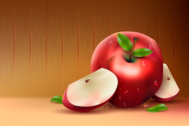 Vector ilustración de fondo de la manzana