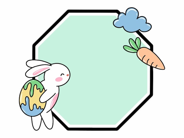 Ilustración de fondo del marco del huevo de Pascua