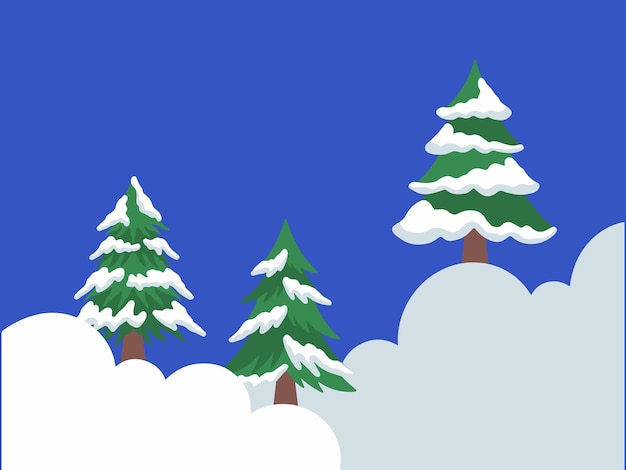 Ilustración de fondo de nieve del árbol de Navidad