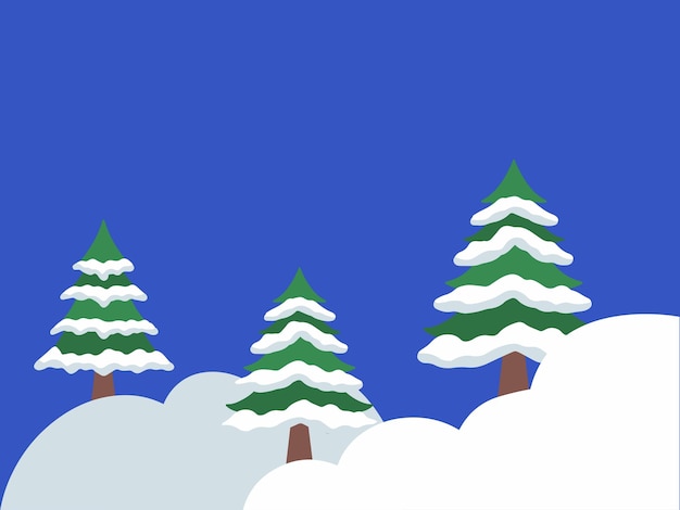 Ilustración de fondo de nieve del árbol de Navidad
