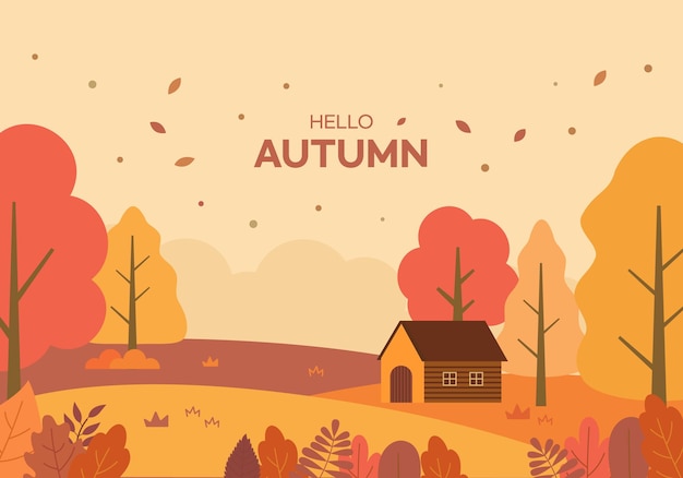 Ilustración de fondo de otoño de color cálido