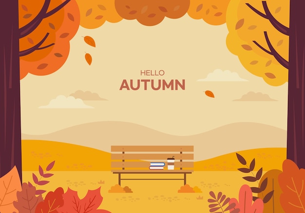Ilustración de fondo de otoño de color cálido