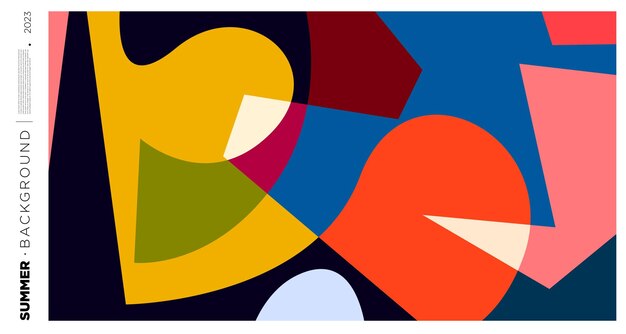 Ilustración de fondo de patrón geométrico dinámico colorido abstracto vectorial para el verano de 2023