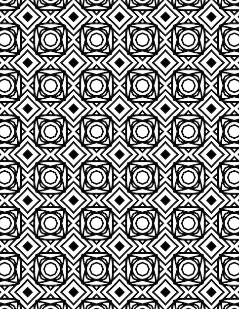 Ilustración de fondo de patrón geométrico repetido en blanco y negro