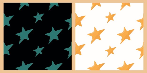 Ilustración de fondo del patrón vectorial sin costuras del conjunto de estrellas