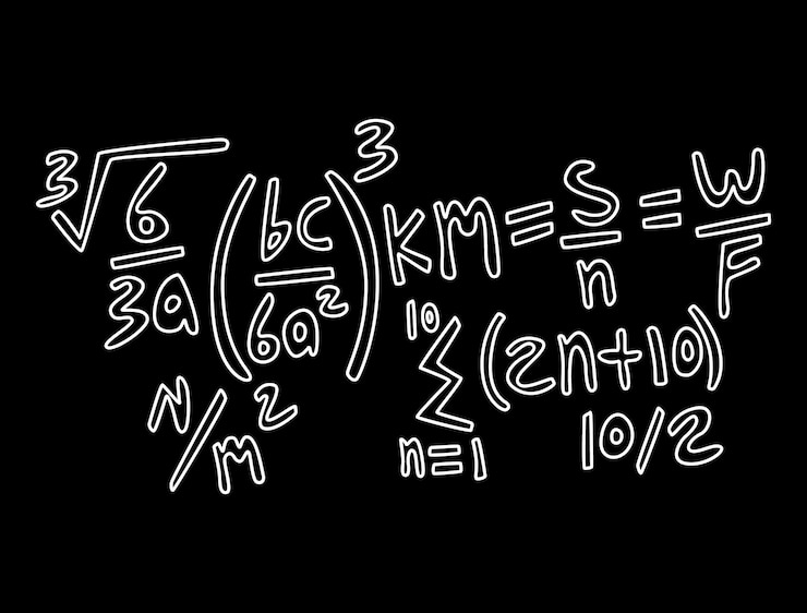 Vector ilustración de fondo de pizarra de matemáticas realista