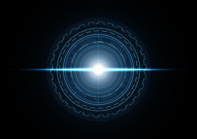 Ilustración de fondo de radar de círculo futuro abstracto de tecnología