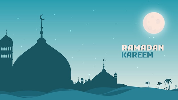 Ilustración de fondo de ramadán con vector premium de linternas islámicas