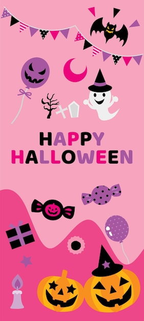 Vector ilustración de fondo rosa de halloween.