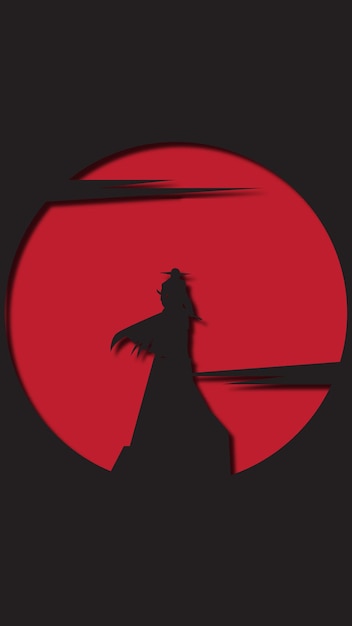 ilustración de fondo samurai japonés