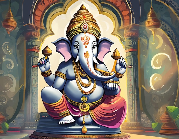 Ilustración del fondo del Señor Ganpati para el Ganesh Chaturthi