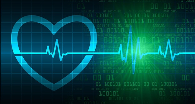 ilustración de fondo de tecnología de Internet de alta velocidad abstracta. corazón de pulso. electrocardiograma electrocardiograma