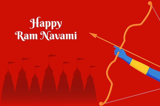 Ilustración de fondo de vector feliz ram navami