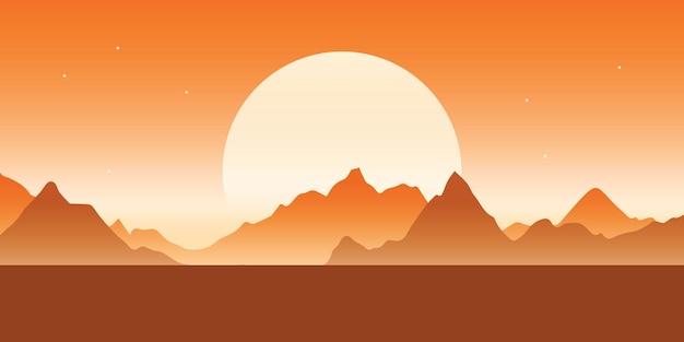 Ilustración de fondo de vector de montaña pico