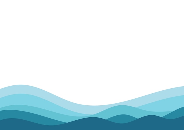Ilustración de fondo vectorial en capas de olas marinas
