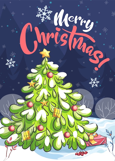 Ilustración de fondo vectorial Casarse con árbol de Navidad