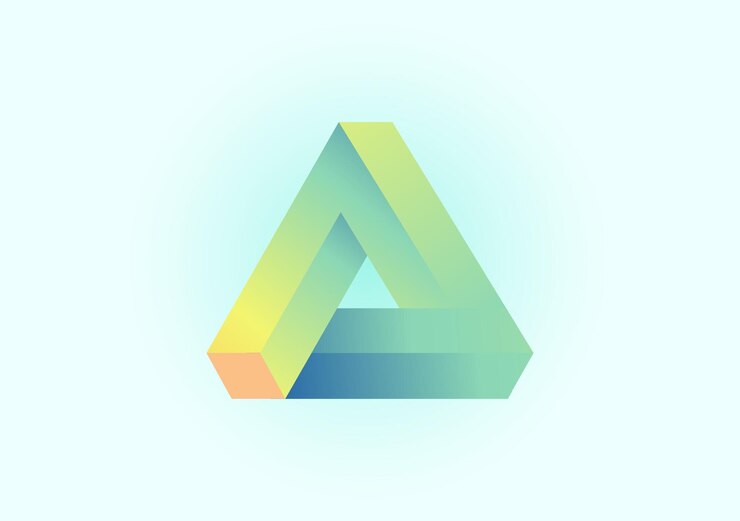 Vector ilustración de fondo vectorial de color fresco del triángulo 3d con gradiente