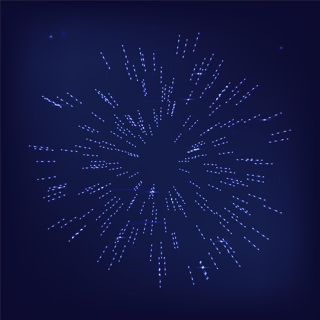 Ilustración de fondo vectorial de fuegos artificiales en azul