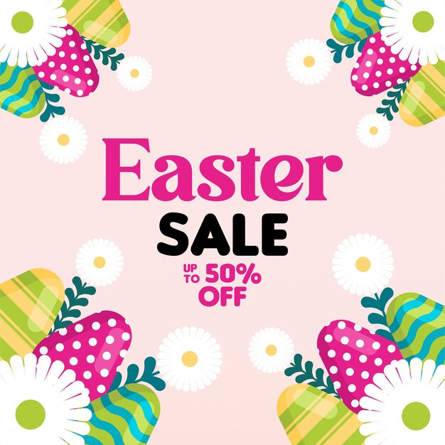 Ilustración de fondo de la venta de banner de Pascua