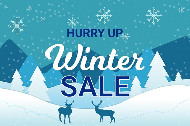 Ilustración de fondo con venta de invierno.