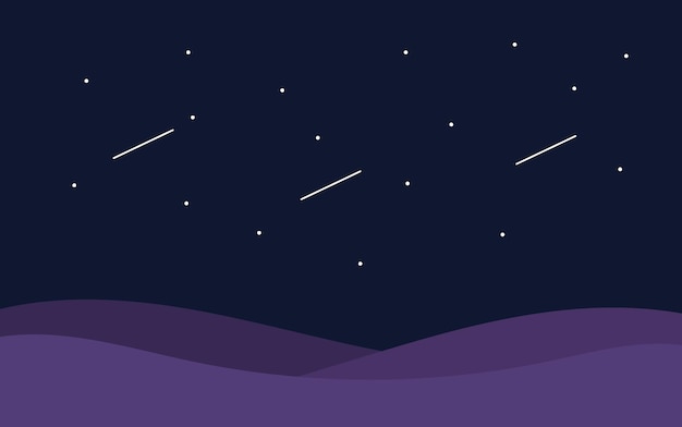 Ilustración de fondo vista nocturna del paisaje diseño único