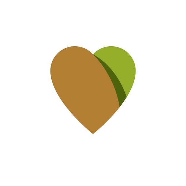 Ilustración de forma de corazón vectorial compuesta con hojas verdes. Vivir en armonía con el concepto de naturaleza, símbolo de idea de salud verde.