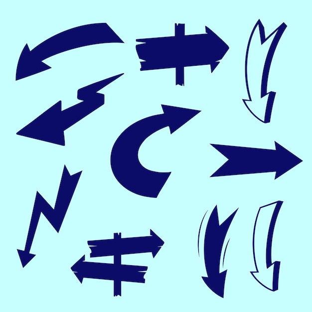 Ilustración forma de flecha con estilo cómico