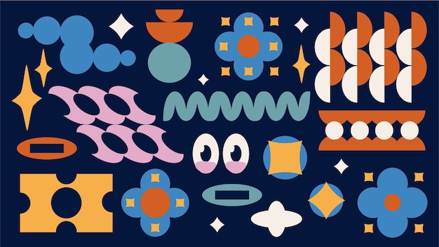 Ilustración de forma geométrica retro dibujada a mano