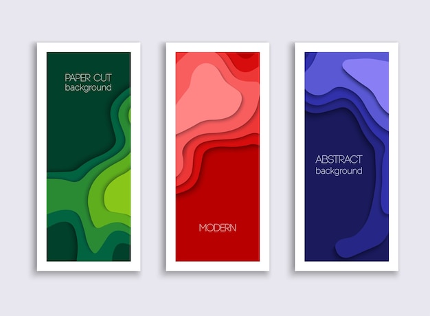 ilustración de formas de corte de papel colorido