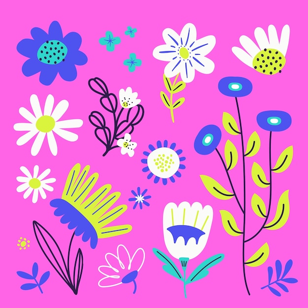 Ilustración de formas geométricas florales
