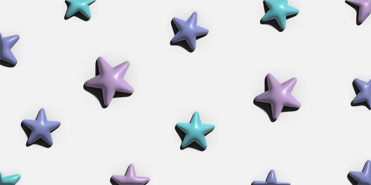 Vector ilustración de formas lindas de estrellas 3d
