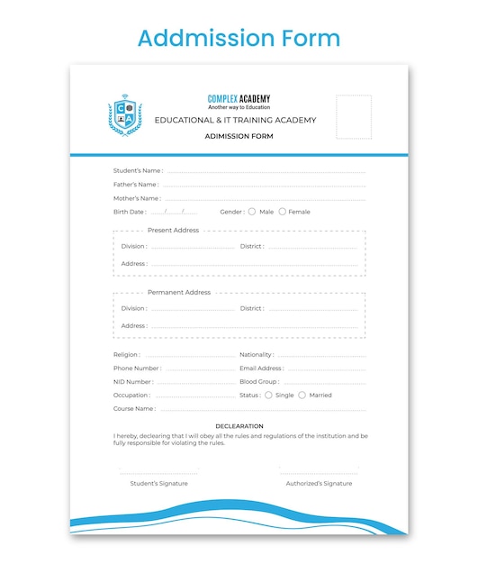 Ilustración de formulario de admisión de vector de formulario de solicitud formulario de registro formulario de registro en línea