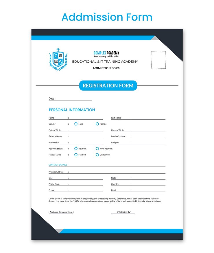 Vector ilustración de formulario de admisión de vector de formulario de solicitud formulario de registro formulario de registro en línea