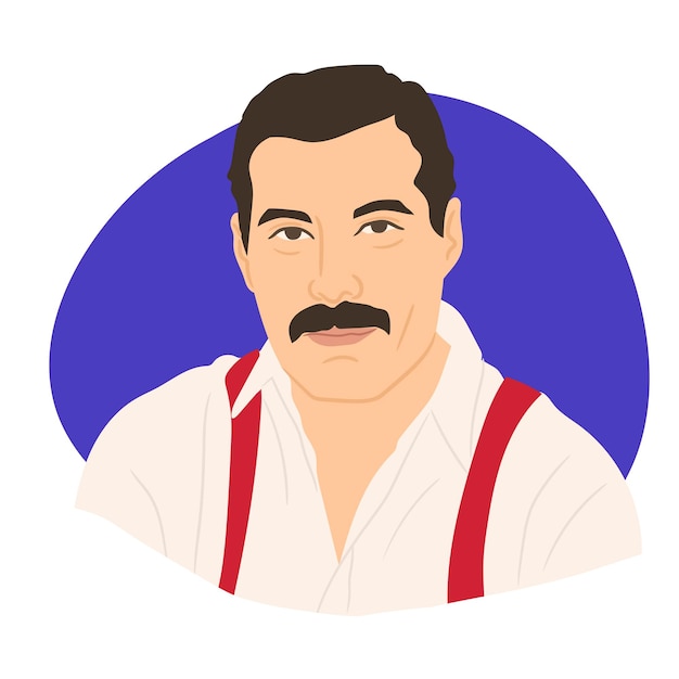 Vector ilustración de freddie mercury cantante y compositor