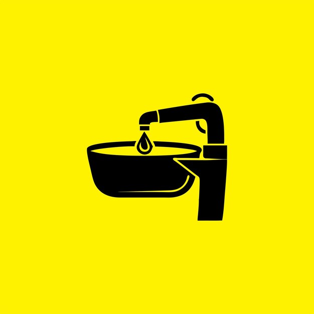 Ilustración de fregadero y grifo Icono de suministro de agua