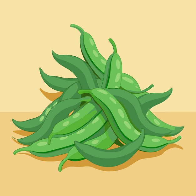 una ilustración de frijoles o frijoles verdes