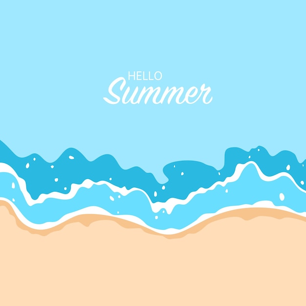Ilustración de la frontera de la costa de verano dibujada a mano